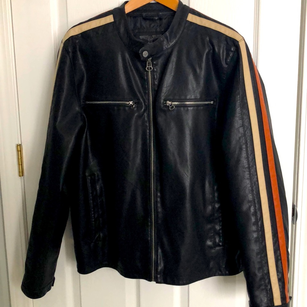 Men’s Motorcycle Jacket-Vegan Leather SzL